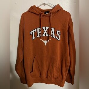 GENUINE STUFF Classic Texas Longhorns‎ Embroidered Logo Hoodie Orange White Sz M